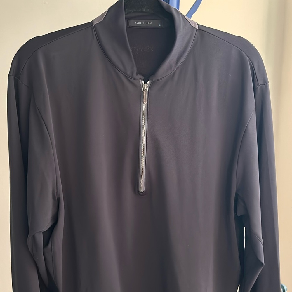 Greyson Siasconset Quarter-Zip (Shepherd) - black. Size L